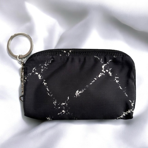 Authentic CHANEL Black & Red Travel Line Nylon Pouch Card Case Key Holder - Picture 1 of 12
